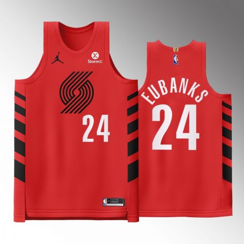 Portland Trail Blazers 24 Drew Eubanks Red Jersey 2022-23 Statement Edition