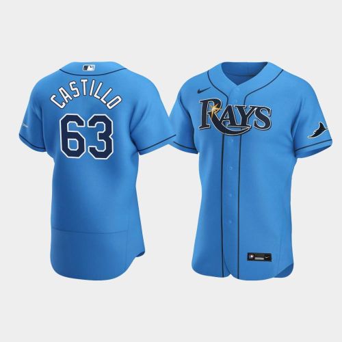 Men's Tampa Bay Rays Diego Castillo 63 Light Blue Alternate Jersey Jersey