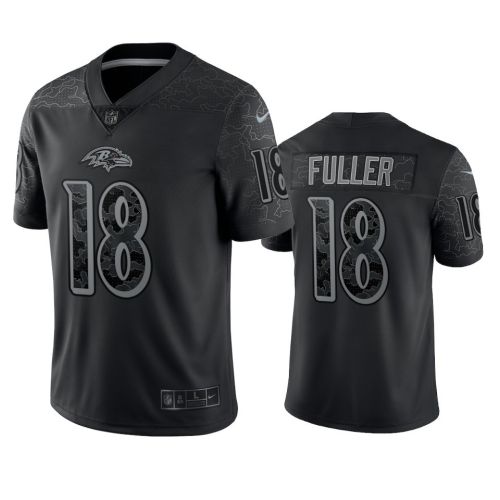 Kyle Fuller 18 Baltimore Ravens Black Reflective Limited Jersey - Men