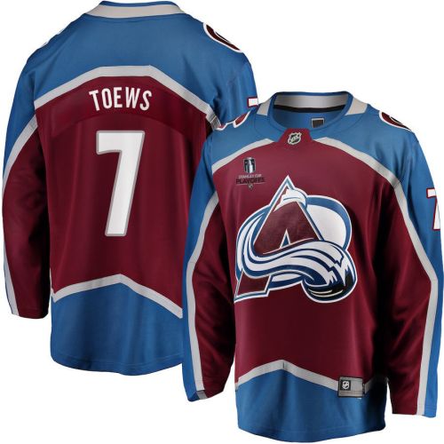 Devon Toews 7 Colorado Avalanche Stanley Cup 2023 Playoffs Patch Home Breakaway Men Jersey - Burgundy