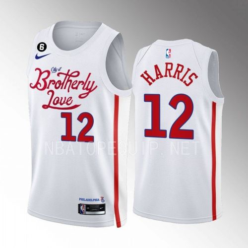 Tobias Harris 12 2022-23 Philadelphia 76ers White City Edition Men Jersey Swingman