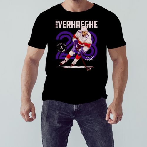 Florida Panthers Carter Verhaeghe Inline Signature T-Shirt- Black