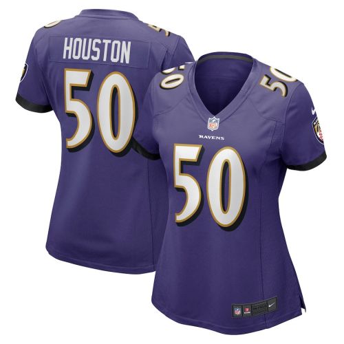 Justin Houston 50 Baltimore Ravens Women's Game Jersey - Purple