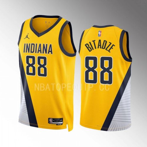 Goga Bitadze 88 Indiana Pacers Yellow Statement Edition 2022-23 Jersey Swingman