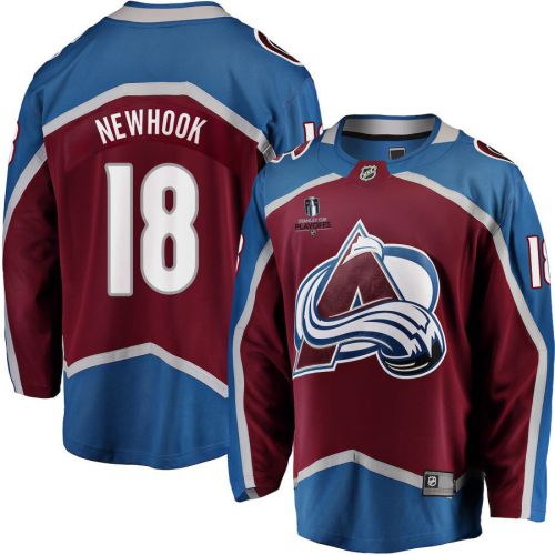 Alex Newhook 18 Colorado Avalanche Stanley Cup 2023 Playoffs Patch Home Breakaway Men Jersey - Burgundy