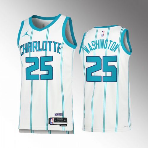 P.J. Washington 25 2022-23 Charlotte Hornets White Association Edition Jersey Swingman