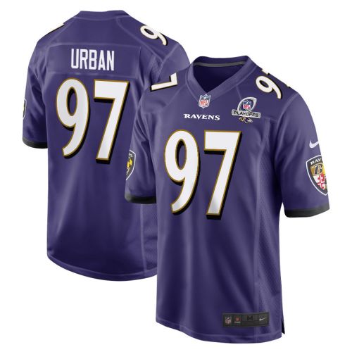 Brent Urban 97 Baltimore Ravens 2023 Playoffs Patch Game Men Jersey - Purple