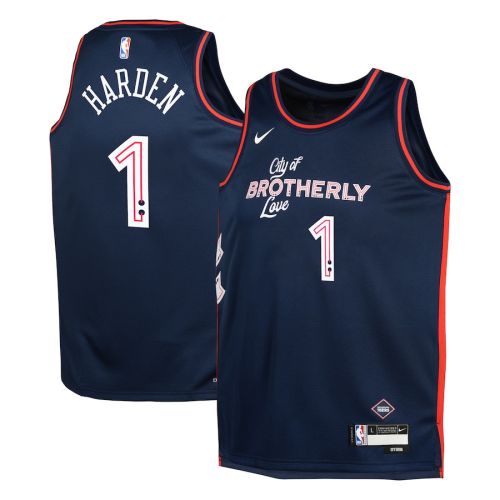 James Harden 1 Philadelphia 76ers 2023/24 City Edition Swingman YOUTH Jersey - Navy