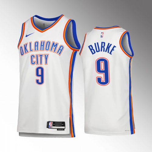 Trey Burke 9 Oklahoma City Thunder White Men Jersey 2022-23 Association Edition Swingman