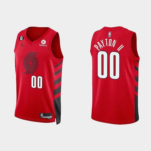 Portland Trail Blazers 00 Gary Payton II 2022-23 Statement Edition Red Men Jersey