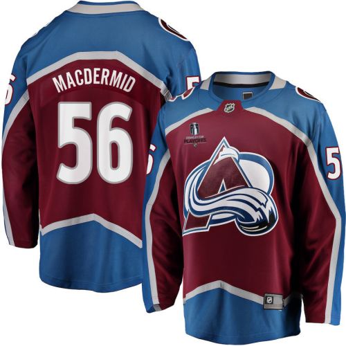 Kurtis MacDermid 56 Colorado Avalanche Stanley Cup 2023 Playoffs Patch Home Breakaway Men Jersey - Burgundy