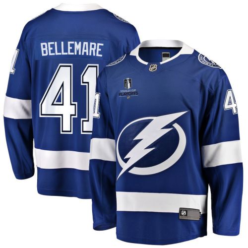 Pierre-Edouard Bellemare 41 Tampa Bay Lightning Stanley Cup 2023 Playoffs Patch Home Breakaway Men Jersey - Blue