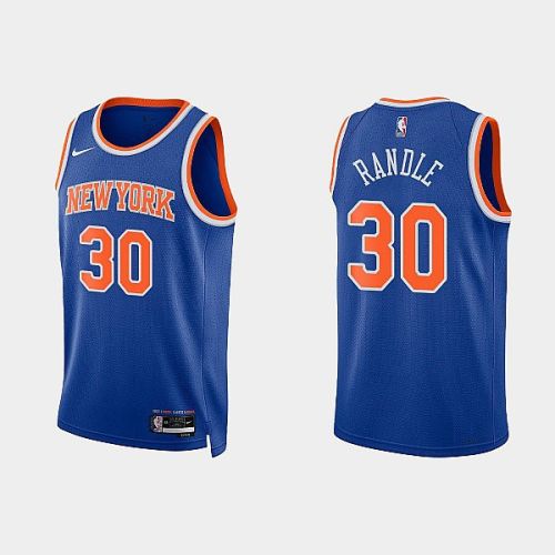 New York Knicks 30 Julius Randle 2022-23 Icon Edition Royal Men Jersey