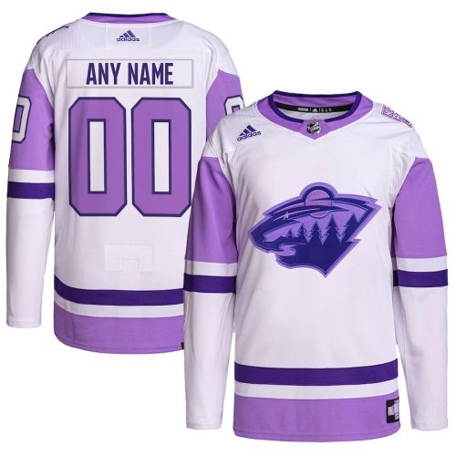 Minnesota Wild Hockey Fights Cancer Primegreen Custom Men Jersey - White/Purple