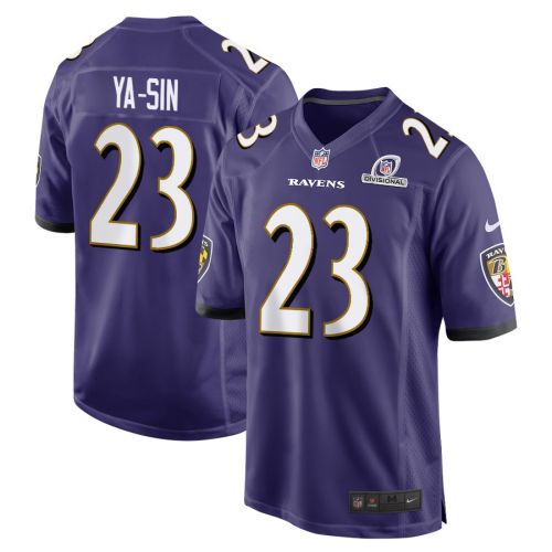 Rock Ya-Sin 23 Baltimore Ravens 2024 Divisional Patch Game Men Jersey - Purple