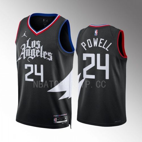 Norman Powell 24 Los Angeles Clippers Black Statement Edition 2022-23 Jersey Swingman