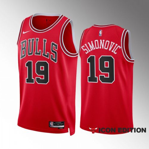 Marko Simonovic 19 2022-23 Chicago Bulls Red Icon Edition Jersey Swingman