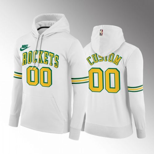 Custom 00 Houston Rockets 2022-23 Classic Edition Hoodie White 55th Anniversary