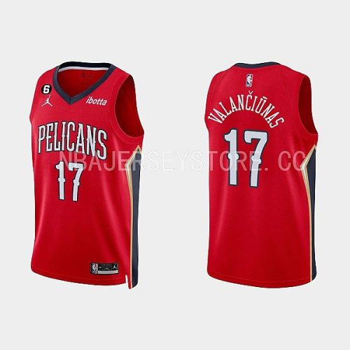 New Orleans Pelicans Jonas Valanciunas 17 Red 2022-23 Statement Edition Men Jersey