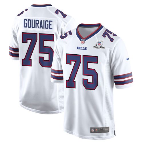 Richard Gouraige 75 Buffalo Bills 2023 Playoffs Patch Game Men Jersey - White