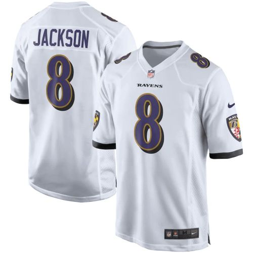 Lamar Jackson 8 Baltimore Ravens Player Game Jersey - White