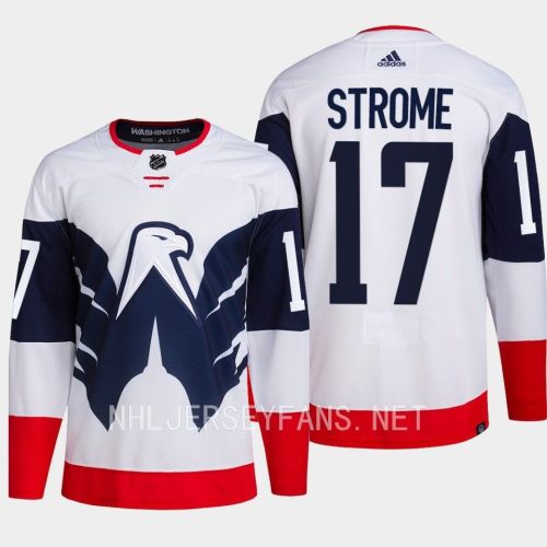 Dylan Strome 17 Washington Capitals 2023 Jersey Stadium White Primegreen