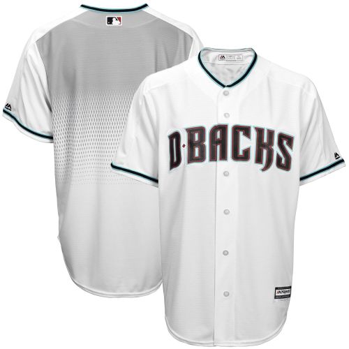 Men's White/Teal Arizona Diamondbacks Official Cool Base Jersey Jersey