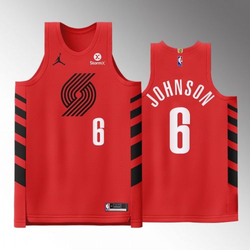 Portland Trail Blazers 6 Keon Johnson Red Jersey 2022-23 Statement Edition