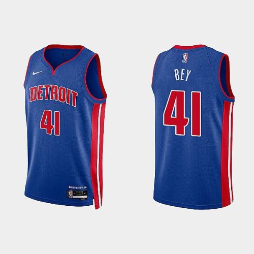 Detroit Pistons 41 Saddiq Bey 2022-23 Icon Edition Royal Men Jersey