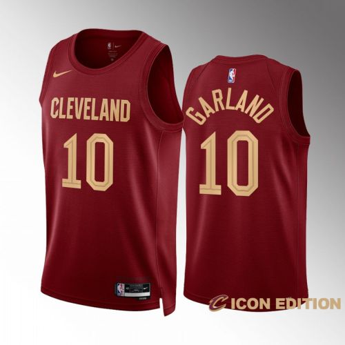 Cleveland Cavaliers Darius Garland 10 2022-23 Icon Edition Wine Jersey Swingman