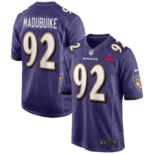 Justin Madubuike 92 Baltimore Ravens 2024 Pro Bowl Patch Game Men Jersey - Purple