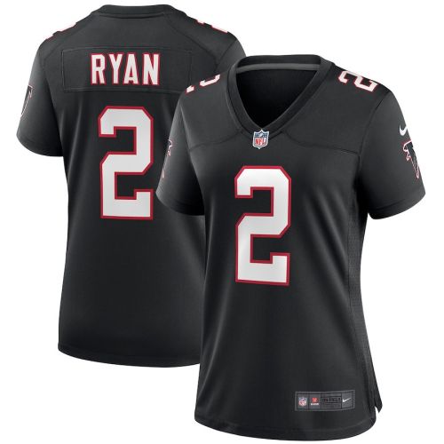 Matt Ryan 2 Atlanta Falcons Women's Throwback Game Jersey - Black