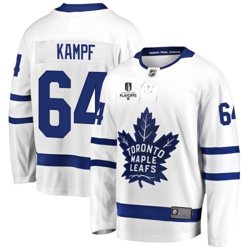 David Kampf 64 Toronto Maple Leafs Stanley Cup 2023 Playoffs Patch Away Breakaway Men Jersey - White