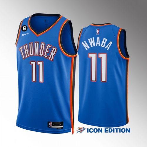 David Nwaba 11 Oklahoma City Thunder Blue Men Jersey 2022-23 Icon Edition Swingman