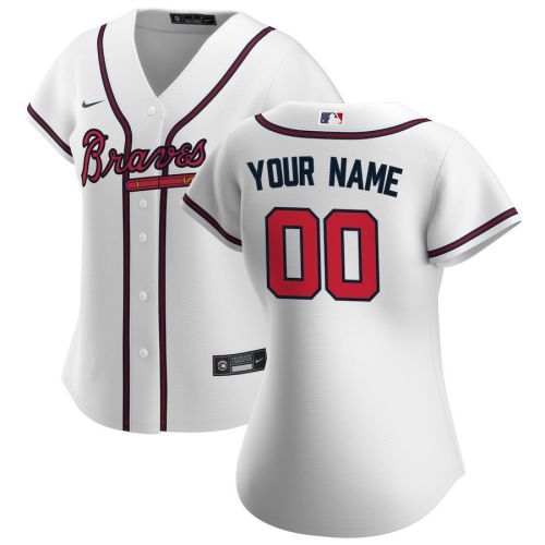 Atlanta Braves Women's Home Custom Jersey - White