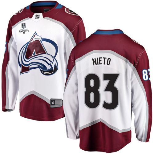 Matt Nieto 83 Colorado Avalanche Stanley Cup 2023 Playoffs Patch Away Breakaway Men Jersey - White