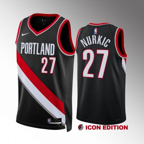 Jusuf Nurkic 27 Portland Trail Blazers 2022-23 Icon Edition Black Jersey