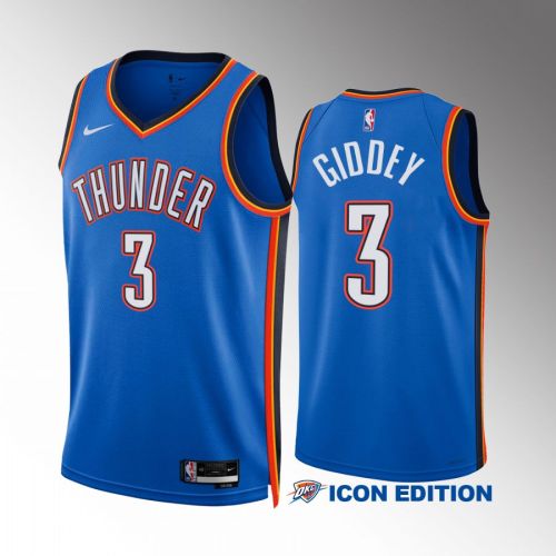 Oklahoma City Thunder Josh Giddey 3 Icon Edition Blue Men Jersey Swingman 2022-23