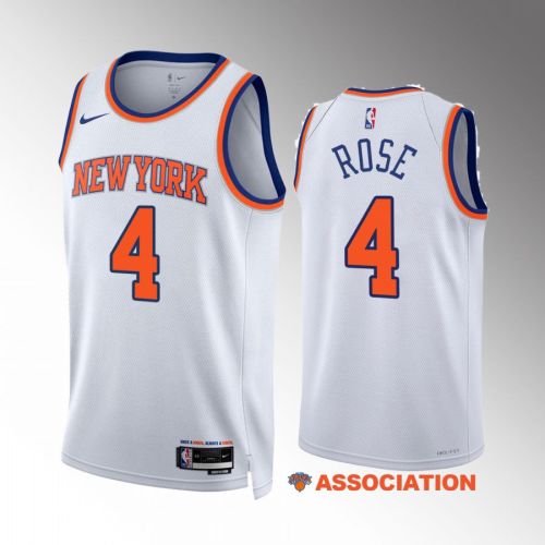 Derrick Rose 4 New York Knicks White Jersey 2022-23 Association Edition Swingman