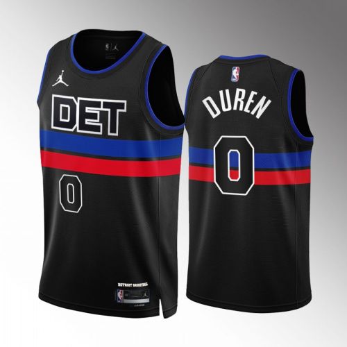 Jalen Duren 0 2022-23 Detroit Pistons Black Statement Edition Jersey Swingman