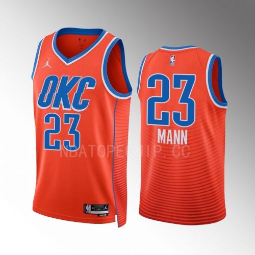 Tre Mann 23 Oklahoma City Thunder Orange Men Jersey 2022-23 Statement Edition Swingman