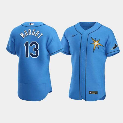 Men's Tampa Bay Rays 13 Manuel Margot Light Blue Alternate Jersey Jersey