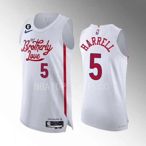 Philadelphia 76ers 5 Montrezl Harrell White Jersey 2022-23 City Edition