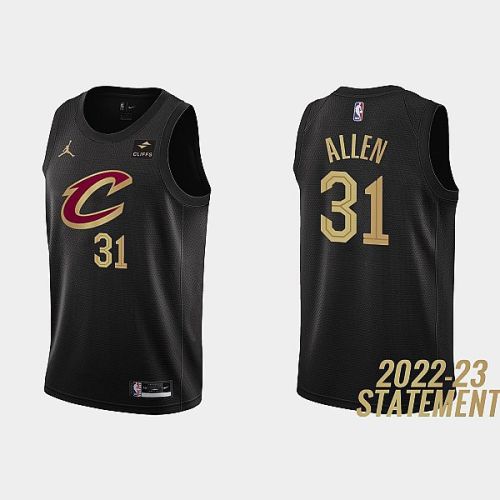 Cleveland Cavaliers 31 Jarrett Allen 2022-23 Statement Edition Black Men Jersey