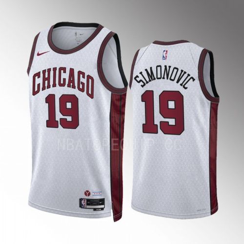 Chicago Bulls Marko Simonovic 19 2022-23 City Edition White Jersey Swingman