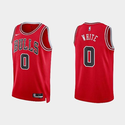 Chicago Bulls 0 Coby White 2022-23 Icon Edition Red Men Jersey