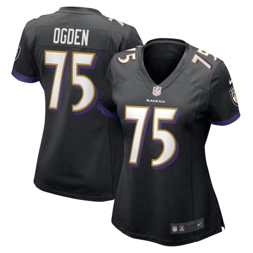 Jonathan Ogden 75 Baltimore Ravens Women's Retired Player Jersey - Black