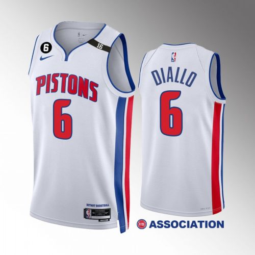 Hamidou Diallo 6 Detroit Pistons White Association Edition 2022-23 Jersey Swingman