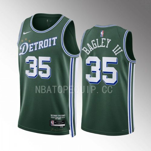 Marvin Bagley III 35 2022-23 Detroit Pistons Green City Edition Jersey Swingman