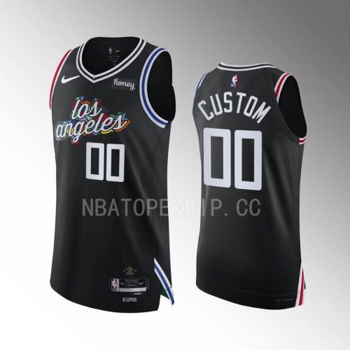 Custom 00 Los Angeles Clippers 2022-23 City Edition Jersey Black